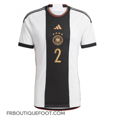 Maillot de foot Allemagne Antonio Rudiger #2 Domicile vêtements Monde 2022 Manches Courtes